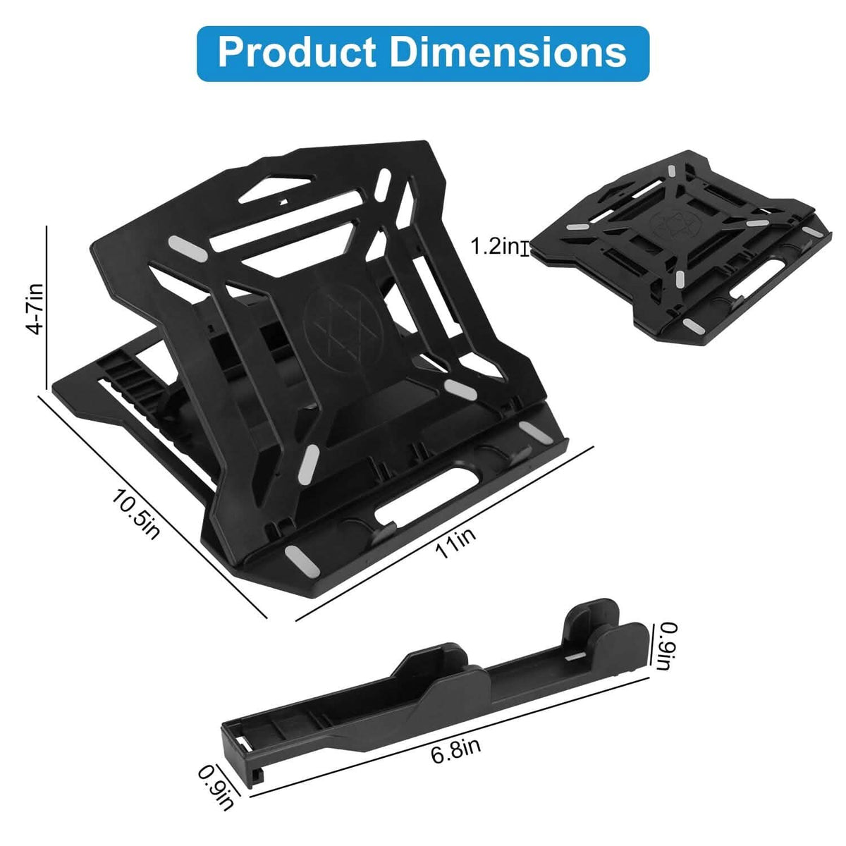 360º Rotating Laptop Riser Stand with Phone Stand 8 Level Adjustable Height - A-1 Thread Vault