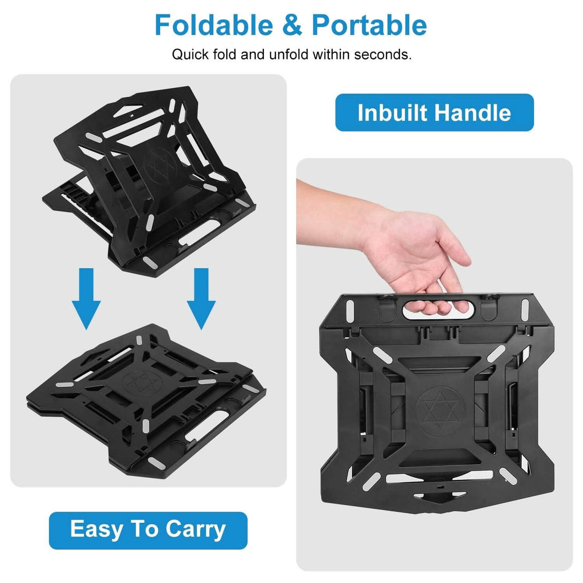 360º Rotating Laptop Riser Stand with Phone Stand 8 Level Adjustable Height - A-1 Thread Vault