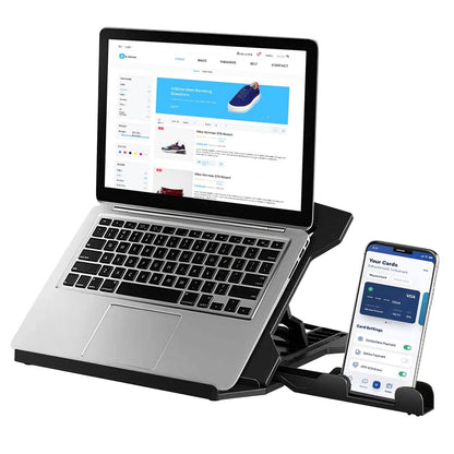 360º Rotating Laptop Riser Stand with Phone Stand 8 Level Adjustable Height - A-1 Thread Vault