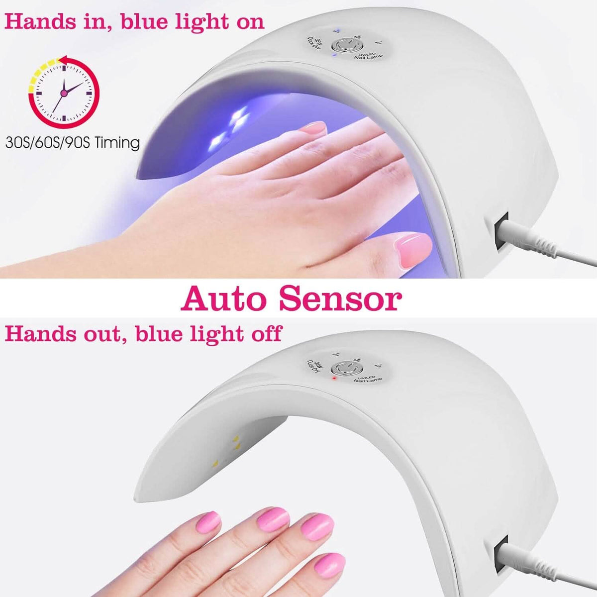 36W UV LED Lamp Nail Gel Dryer 12 LED Sensor Gel Curing Machine - A-1 Thread Vault