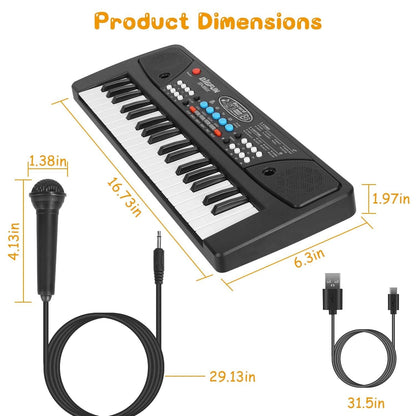 37 Keys Digital Music Electronic Keyboard Instrument with Microphone - A-1 Thread Vault