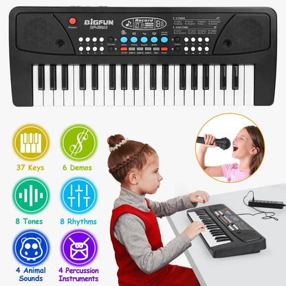 37 Keys Digital Music Electronic Keyboard Instrument with Microphone - A-1 Thread Vault