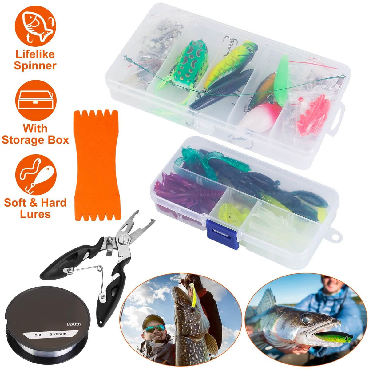 383-Piece: Fishing Lures Tackle Box - A-1 Thread Vault