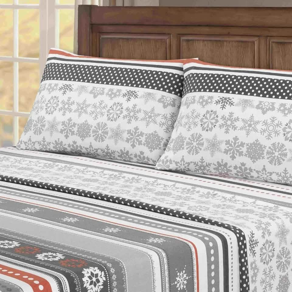 4-Piece: Kathy Ireland 100% Turkish Cotton Flannel Sheet Set - A-1 Thread Vault