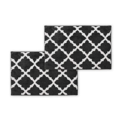 Bibb Home 1-2 Pack Trellis Micro Shag Bath Rugs 17" X 24" - A-1 Thread Vault
