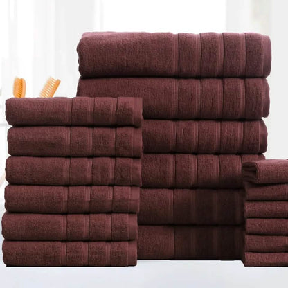 18-Piece: Bibb Home Zero Twist Egyptian Cotton Towel Set - A-1 Thread Vault