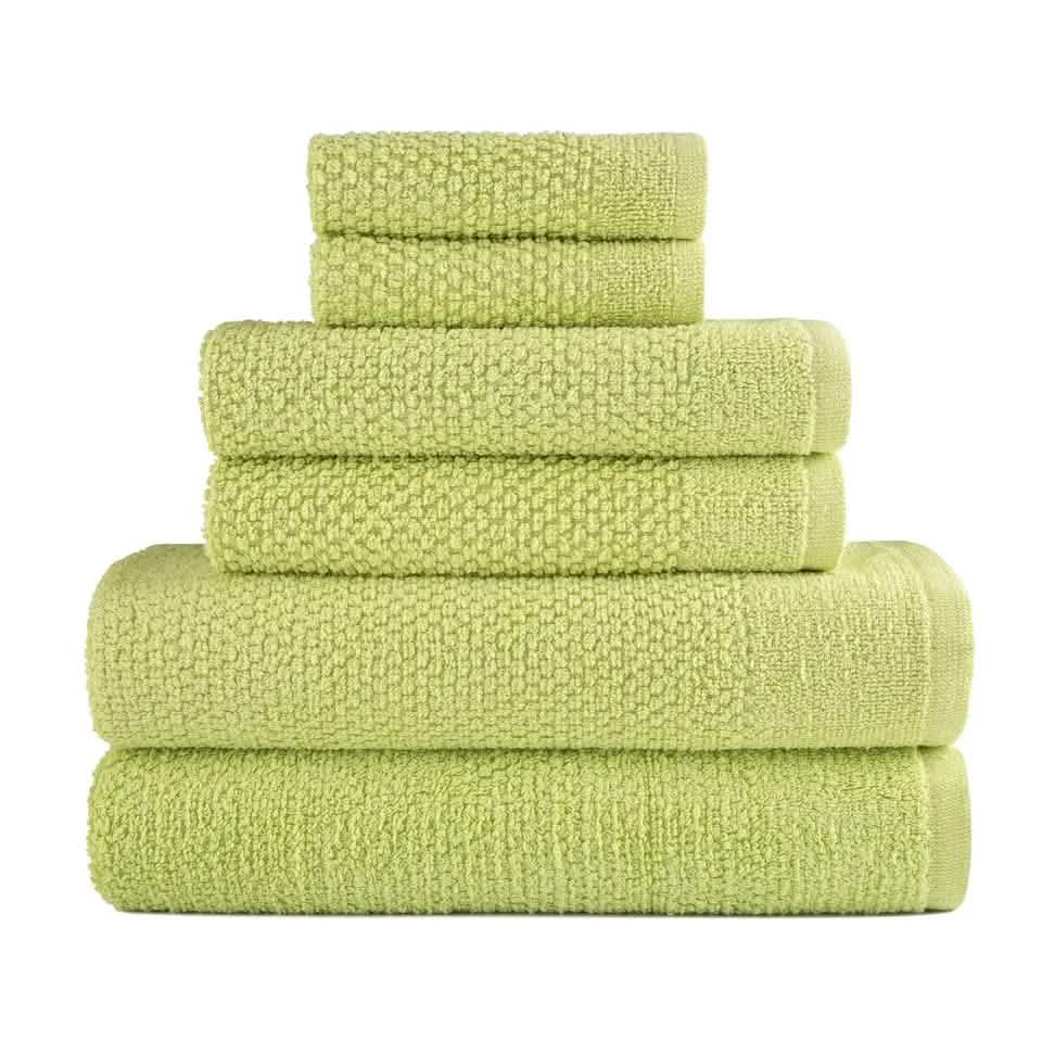6-Piece: Dan River Popcorn Cotton Bath Towel Set - A-1 Thread Vault