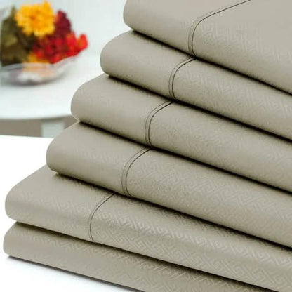 6-Piece: US Army Embossed Greek Key Sheet Set - A-1 Thread Vault