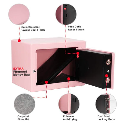 Fireproof Digital Home Safe with Keypad, Sensor Light & Money Bag-Silver - A-1 Thread Vault
