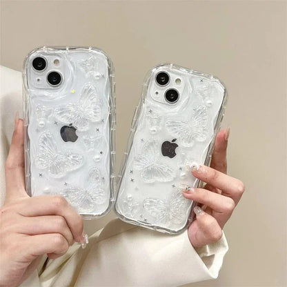 3D Butterfly Crystal Bling Glitter Pearl iPhone Case - A-1 Thread Vault