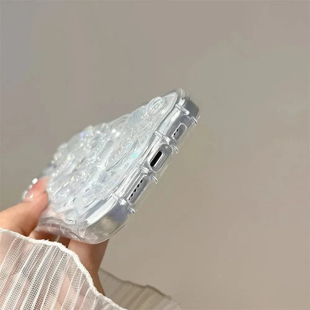 3D Butterfly Crystal Bling Glitter Pearl iPhone Case - A-1 Thread Vault