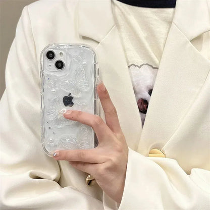 3D Butterfly Crystal Bling Glitter Pearl iPhone Case - A-1 Thread Vault