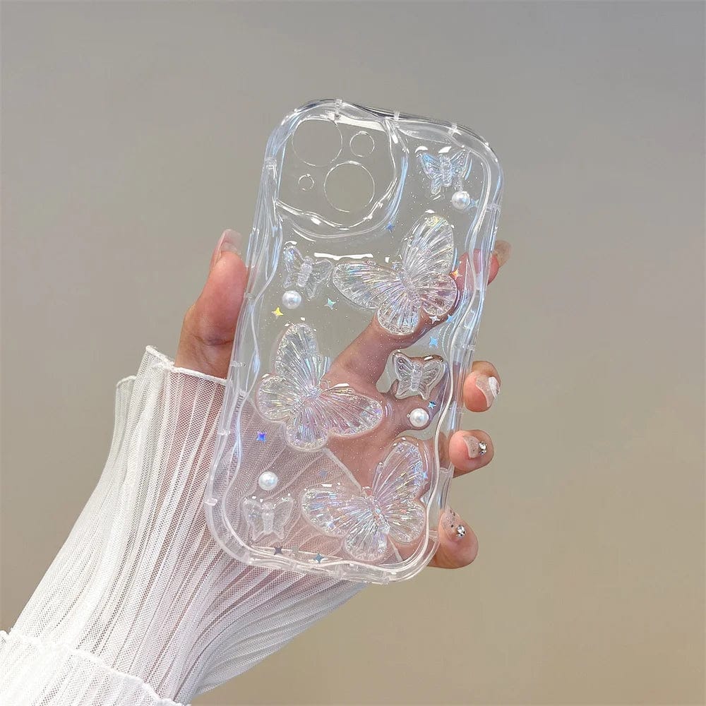 3D Butterfly Crystal Bling Glitter Pearl iPhone Case - A-1 Thread Vault