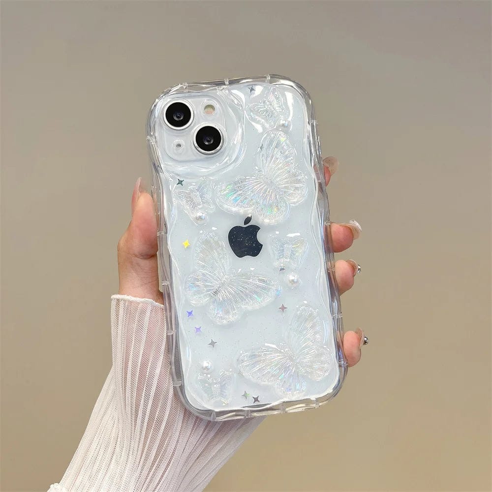 3D Butterfly Crystal Bling Glitter Pearl iPhone Case - A-1 Thread Vault