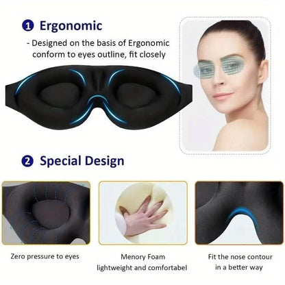3D Contoured Cup Sleeping Mask and Blindfold - A-1 Thread Vault