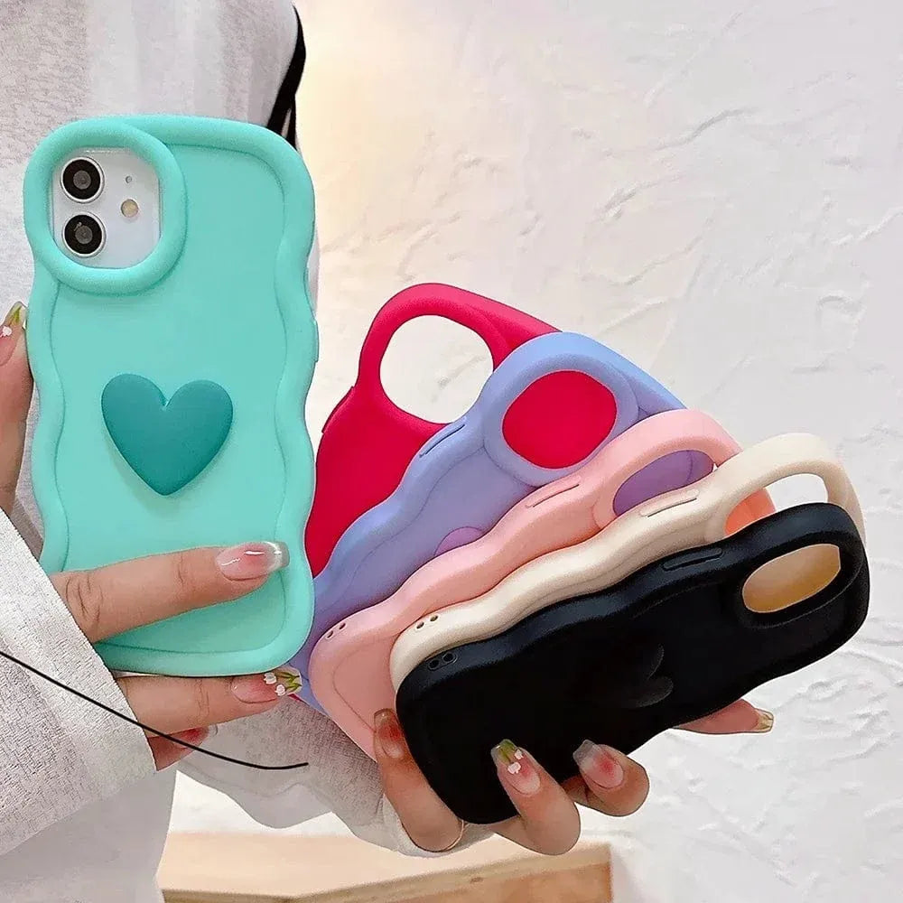3D Love Heart Wave iPhone Case - A-1 Thread Vault