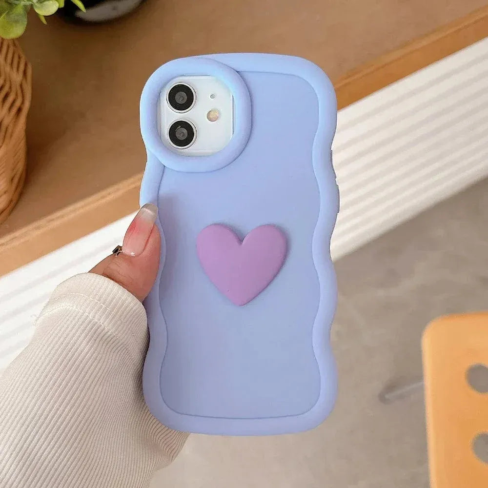 3D Love Heart Wave iPhone Case - A-1 Thread Vault