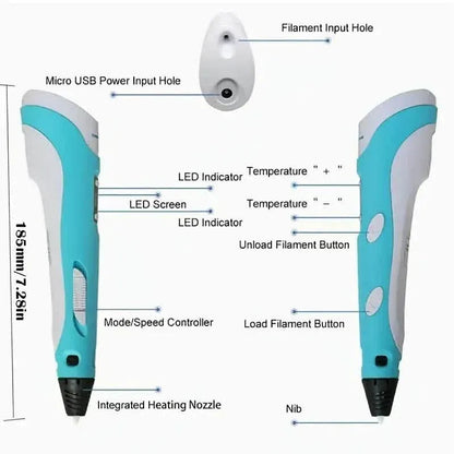 3D Printing Pen With Display - Includes 3D Pen - A-1 Thread Vault
