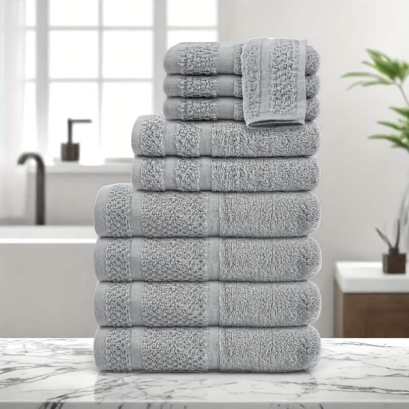 Gray Cotton Bath Towel Set (10–32 pcs) - A-1 Thread Vault