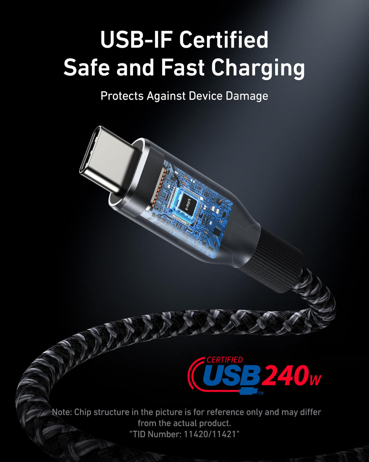 Anker Prime USB-C to USB-C Cable (240W, Upcycled-Braided) - A-1 Thread Vault