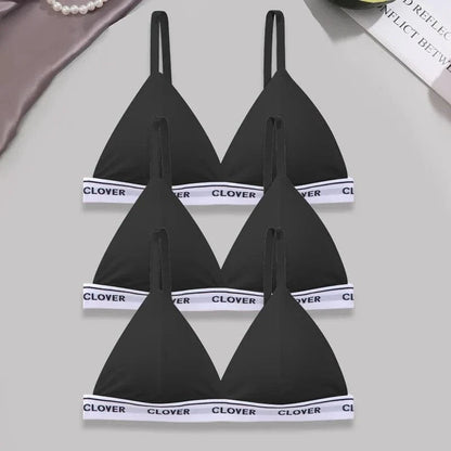 3PCS Cotton Bras Women Padded Triangle Cup Bras Female Comfortable Wireless Underwear Breathable Soft Intimates Lingerie Bras - A-1 Thread Vault