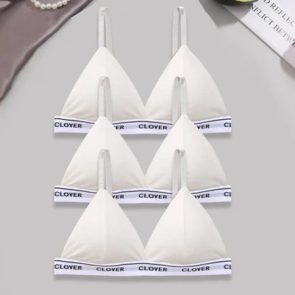 3PCS Cotton Bras Women Padded Triangle Cup Bras Female Comfortable Wireless Underwear Breathable Soft Intimates Lingerie Bras - A-1 Thread Vault