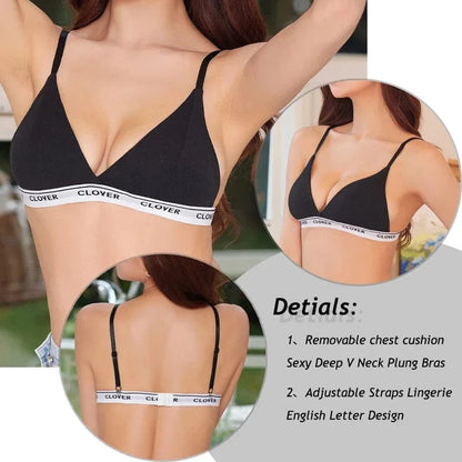 3PCS Cotton Bras Women Padded Triangle Cup Bras Female Comfortable Wireless Underwear Breathable Soft Intimates Lingerie Bras - A-1 Thread Vault
