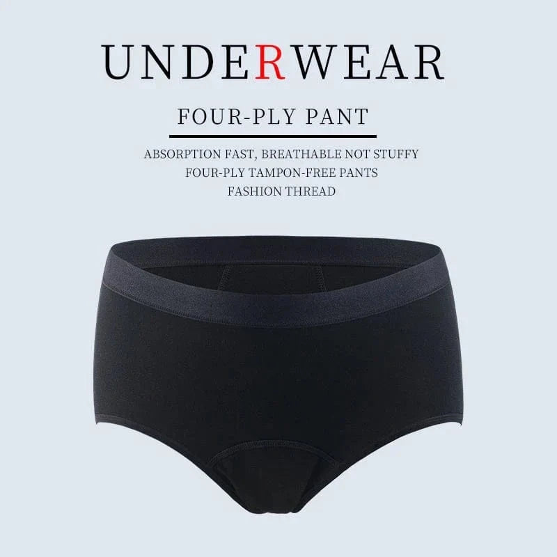 3Pcs Heavy Flow Menstrual Panties 4-Layer Women Period Physiological Underwear EU Size Absorbency Leak Proof Incontinence Brie - A-1 Thread Vault