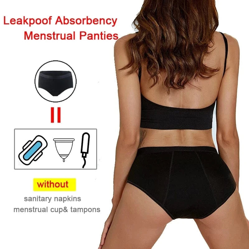 3Pcs Heavy Flow Menstrual Panties 4-Layer Women Period Physiological Underwear EU Size Absorbency Leak Proof Incontinence Brie - A-1 Thread Vault