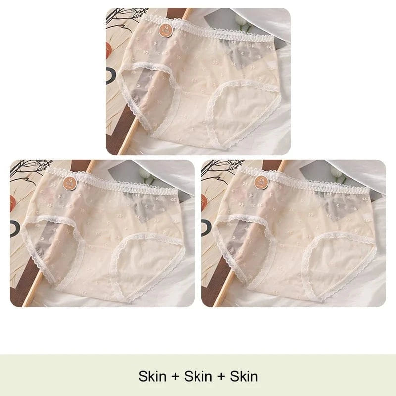 3PCS Lifter Women Fashion Female Panties Mesh Thin Plus Size Panties Lingerie Sexy Underware Woman Underwear Briefs Seamless - A-1 Thread Vault
