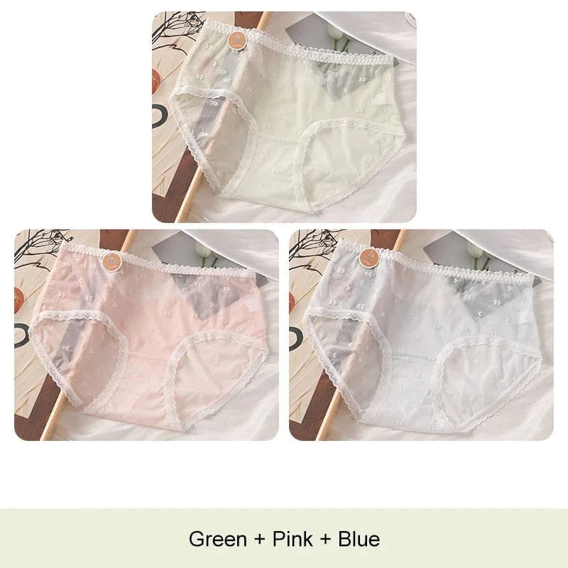 3PCS Lifter Women Fashion Female Panties Mesh Thin Plus Size Panties Lingerie Sexy Underware Woman Underwear Briefs Seamless - A-1 Thread Vault