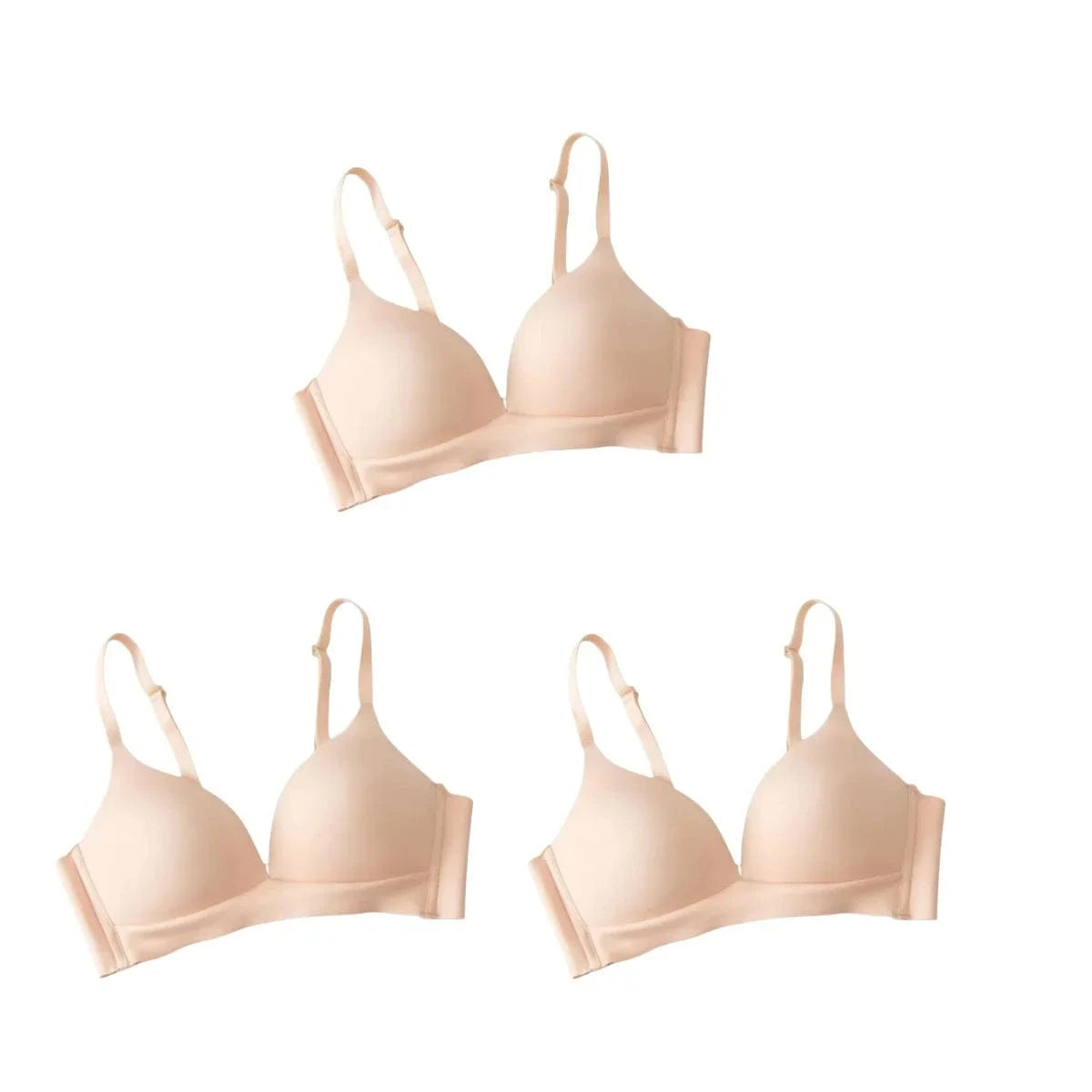 3Pcs/Set Seamless Bras For Women Non-wire Glossy Underwear Push Up Bra Without Steel Ring 3/4 Cup Female Comfort Lingerie - A-1 Thread Vault