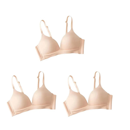 3Pcs/Set Seamless Bras For Women Non-wire Glossy Underwear Push Up Bra Without Steel Ring 3/4 Cup Female Comfort Lingerie - A-1 Thread Vault