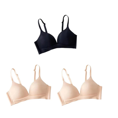 3Pcs/Set Seamless Bras For Women Non-wire Glossy Underwear Push Up Bra Without Steel Ring 3/4 Cup Female Comfort Lingerie - A-1 Thread Vault