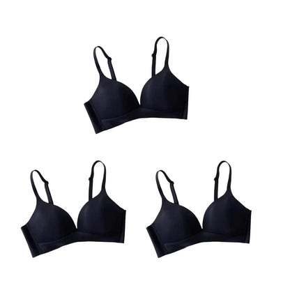 3Pcs/Set Seamless Bras For Women Non-wire Glossy Underwear Push Up Bra Without Steel Ring 3/4 Cup Female Comfort Lingerie - A-1 Thread Vault