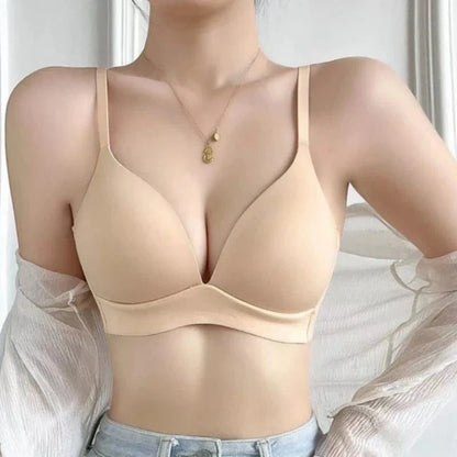 3Pcs/Set Seamless Bras For Women Non-wire Glossy Underwear Push Up Bra Without Steel Ring 3/4 Cup Female Comfort Lingerie - A-1 Thread Vault