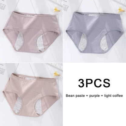 3PCS/set Women's menstrual briefs large flow postpartum water absorption leakproof briefs women's pure cotton menstrual briefs - A-1 Thread Vault