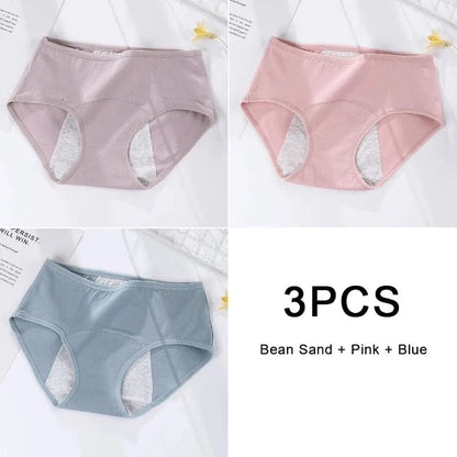 3PCS/set Women's menstrual briefs large flow postpartum water absorption leakproof briefs women's pure cotton menstrual briefs - A-1 Thread Vault