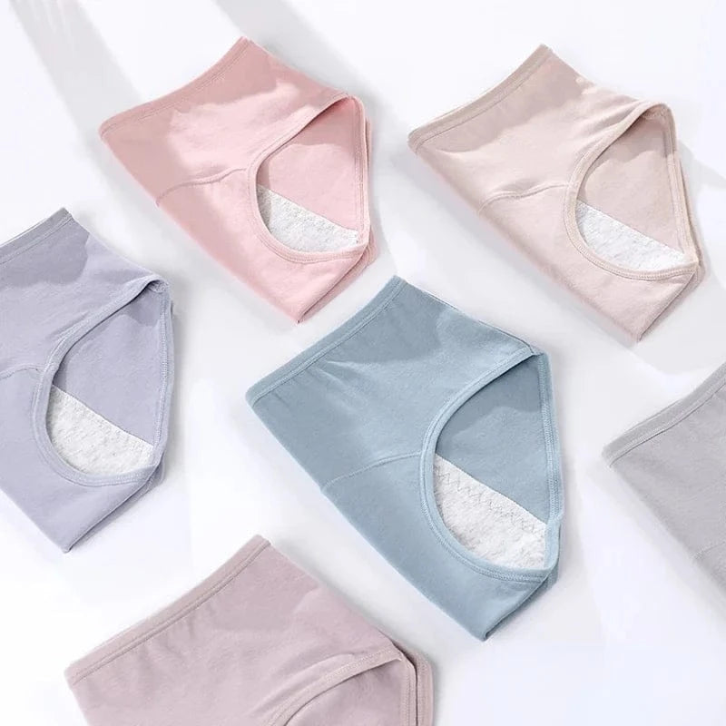 3PCS/set Women's menstrual briefs large flow postpartum water absorption leakproof briefs women's pure cotton menstrual briefs - A-1 Thread Vault