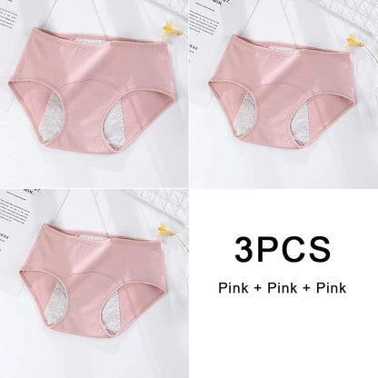 3PCS/set Women's menstrual briefs large flow postpartum water absorption leakproof briefs women's pure cotton menstrual briefs - A-1 Thread Vault