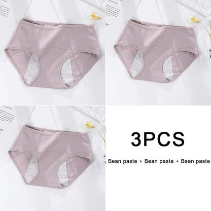 3PCS/set Women's menstrual briefs large flow postpartum water absorption leakproof briefs women's pure cotton menstrual briefs - A-1 Thread Vault