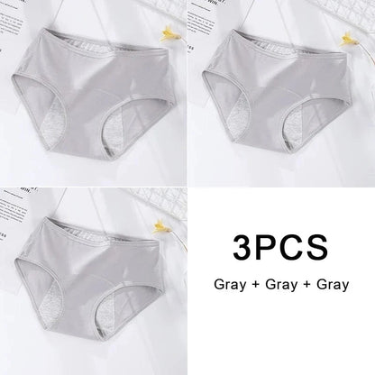 3PCS/set Women's menstrual briefs large flow postpartum water absorption leakproof briefs women's pure cotton menstrual briefs - A-1 Thread Vault