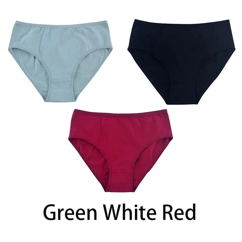 3PCS/Set Women Sexy Seamless Cotton Panties Big Size Underwear Female Underpants Girls 6 Solid Color Soft Briefs Lingerie 8815 - A-1 Thread Vault
