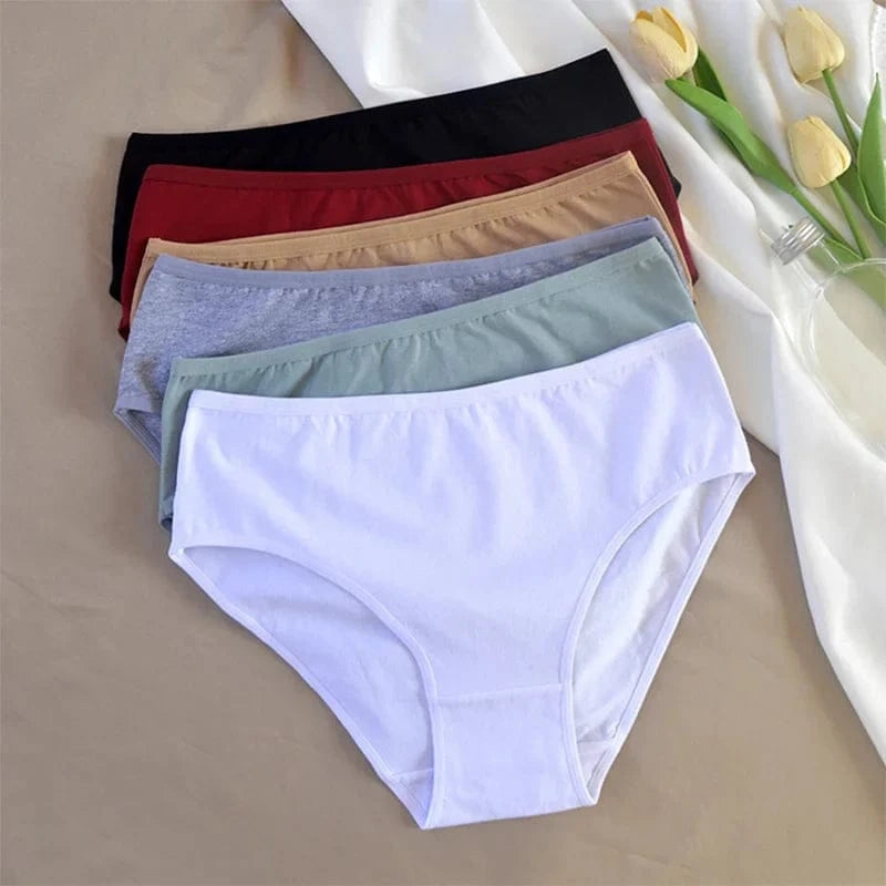 3PCS/Set Women Sexy Seamless Cotton Panties Big Size Underwear Female Underpants Girls 6 Solid Color Soft Briefs Lingerie 8815 - A-1 Thread Vault