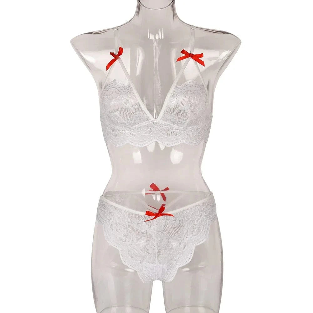 3pcs Sexy Lingerie Women Bra Panty Garters Set See Through Lace Underwear Erotic Lingerie Sets Sexy Women's Bra Porno Costumes - A-1 Thread Vault