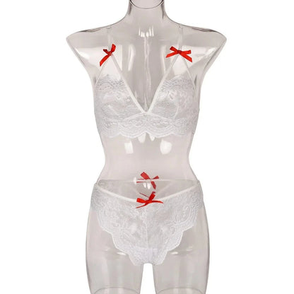 3pcs Sexy Lingerie Women Bra Panty Garters Set See Through Lace Underwear Erotic Lingerie Sets Sexy Women's Bra Porno Costumes - A-1 Thread Vault