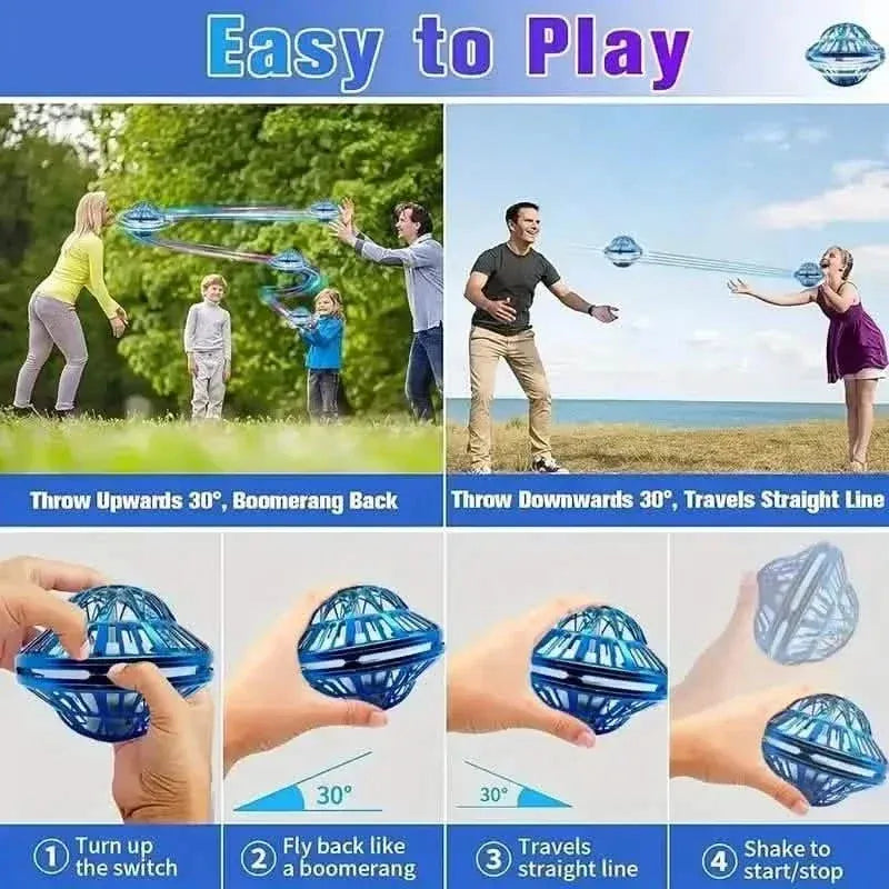 3rd Gen UFO Rotating Flying Toy with Vibrant LED Illumination - A-1 Thread Vault