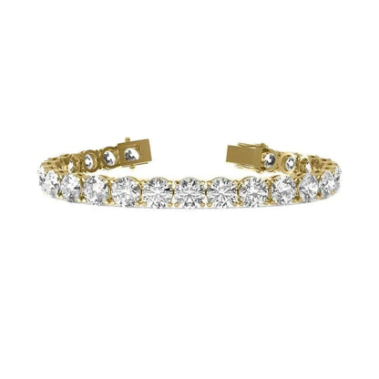 4.00 CT G/VS1 Round Cut Lab Grown Diamond Tennis Bracelet in 14k Yellow Gold - A-1 Thread Vault