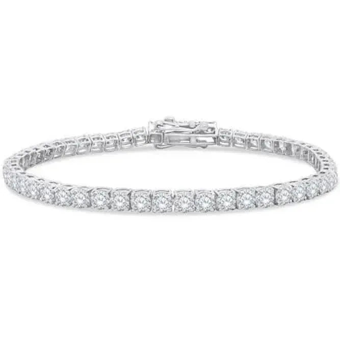 4.20 Ct Round Cut Diamond Tennis Bracelet 14K White Gold Lab-Grown 6.25 Inch - A-1 Thread Vault