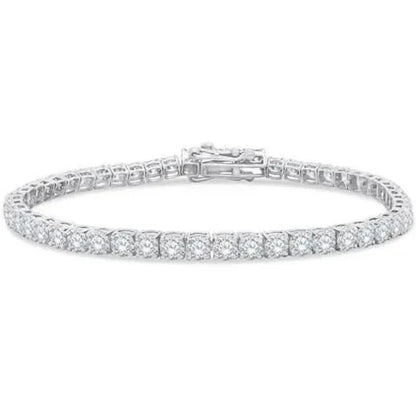 4.20 Ct Round Cut Diamond Tennis Bracelet 14K White Gold Lab-Grown 6.25 Inch - A-1 Thread Vault
